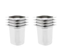 Ziaphsol Récipients Gastronorm 8 pcs GN 1/6 200 mm en Acier Inoxydable, empilables, pour Cuisine Professionnelle, Bain-Marie, Buffet, Restauration, Stockage, Maintien Chaud Alimentaire