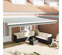 Ziaphsol Remplacement de Lambrequin en Polyester Vert et Blanc 480 x 20 cm pour Store banne auvent, Toile pergola, terrasse Balcon Jardin Patio, résistant aux UV, déperlant, Facile a Nettoyer