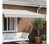 Ziaphsol Remplacement de Lambrequin Gris Clair et Blanc en Polyester 4 m, 240 GSM, résistant aux UV et aux intempéries, déperlant, pour Store banne auvent terrasse Balcon Jardin Patio