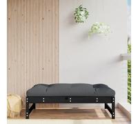 Ziaphsol Repose-Pied de Jardin modulable en Bois de pin Massif Noir 120 x 80 cm, siège d extérieur pour terrasse, Patio, Balcon et Lounge, Structure Robuste 110 kg, Assise composable