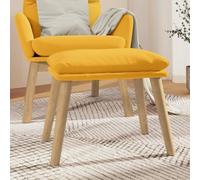 Ziaphsol Repose-Pied Jaune Moutarde 45x29,5x35 cm en Velours avec Pieds en Bois d'hévéa Stable et Confortable pour Salon Chambre Bureau décoration modulable