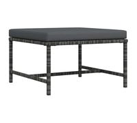 Ziaphsol Repose-Pied sectionnel modulable en résine tressée Grise avec Coussin Anthracite, Structure Acier, 60 x 60 x 32 cm pour Jardin extérieur terrasse Balcon Patio Lounge Salon détente