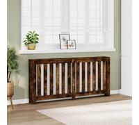 Ziaphsol Revêtement de radiateur en chêne fumé - 175 x 20 x 82 cm - En bois avec lattes verticales - Couvercle pour chauffage - Support mural pour un montage sûr - Revêtement décoratif
