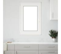 Ziaphsol RISOR Fenêtre de cave en PVC et verre blanc 60 x 80 cm avec système à 5 chambres cadre 60 mm inclinable pivotante pour cave, avec transmission de la lumière