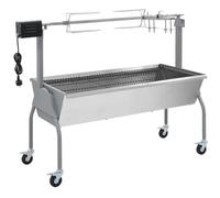 Ziaphsol Rôtissoire pour Barbecue électrique en Acier Inoxydable Grande capacité pour Cuisson extérieur Jardin terrasse Camping Viande Poisson légumes brochette avec Roue