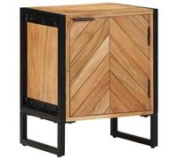 Ziaphsol Rustic Brown Nightstand 40 x 30 x 50 cm with Storage Made from Solid Acacia and Metal for Bedroom, Living Room, Small Spaces, Durable, Easy Assembly, Vintage Style