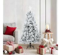 Ziaphsol Sapin de Noël artificiel enneigé blanc 150 cm avec branches articulées pour un montage facile, PVC durable, idéal pour l'intérieur et l'extérieur, décoration festive, rangement peu encombrant
