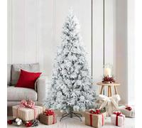 Ziaphsol Sapin de Noël artificiel enneigé blanc 180 cm avec branches articulées pour un montage facile, idéal pour l'intérieur et l'extérieur, décoration festive, PVC durable
