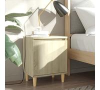 Ziaphsol Scandinavian Style Bedside Table with Wooden Legs Chêne Sonoma Finish 40x30x50 cm Compact Nightstand with Storage for Bedroom Living Room Modern Rustic Furniture