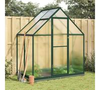 Ziaphsol Serre avec cadre de fondation en aluminium et polycarbonate vert transparent 169 x 114 x 202 cm avec fenêtre d'aération et gouttières pour tomates et culture