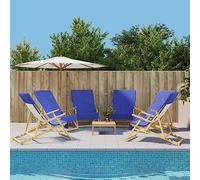 Ziaphsol Serviettes de Plage 6 pcs Bleu Royal 60x135 cm Tissu 400 GSM, léger, Absorbant, Pliable, idéal pour Vacances, Piscine, Sport Nautique, Camping, Yoga, Spa, mer, Soleil, transat, Sable