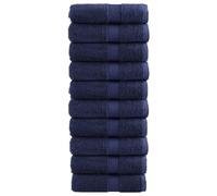 Ziaphsol SOLUND Lot de 10 serviettes d'invité, bleu marine, 30 x 50 cm, 600 g/m², en 100 % coton, éponge absorbante et douce, avec passant, pour salle de bain, douche, sauna, fitness, voyage, hôtel