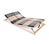 Ziaphsol Sommier à Lattes 42 Lattes 7 Zones 120x200 cm Cadre Bois hêtre Massif Bouleau Base lit réglable tête Pieds pour Matelas Plateforme Confortable Durable
