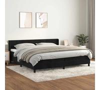 Ziaphsol Sommier à Lattes de lit 200x200 cm avec Matelas à Ressorts ensachés Velours Noir Cadre en Bois Massif tête de lit réglable et surmatelas Confortable