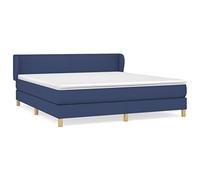 Ziaphsol Sommier à Lattes de lit avec Matelas 160x200 cm Bleu en Tissu, Cadre de lit en Bois Massif, Ressorts ensachés, tête de lit réglable, surmatelas Confortable pour Chambre