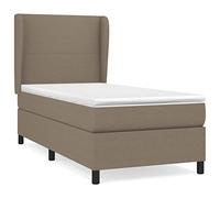 Ziaphsol Sommier à Lattes de lit avec Matelas 80x200 cm Tissu Taupe Cadre en Bois Plateforme Ressorts ensachés Cadre rembourré Base de lit mobilier Confortable