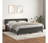 Ziaphsol Sommier à Lattes de lit Gris foncé 160x200cm avec Matelas à Ressorts ensachés Velours, Cadre en Bois Massif, tête de lit réglable, surmatelas Confortable pour Chambre à Coucher
