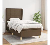 Ziaphsol Sommier à Lattes de lit Marron foncé 100x200 cm avec Matelas à Ressorts ensachés, Cadre en Bois Massif, tête de lit réglable, surmatelas Doux, literie Confortable et Durable