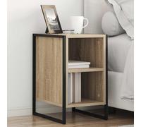 Ziaphsol Sonoma Industrial Nightstand 39.5 x 30 x 50 cm Wooden Engineering Bedside Table with Steel Legs for Modern Bedroom and Living Room Decor