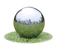 Ziaphsol Sphère de Fontaine de Jardin en Acier Inoxydable de 30 cm avec LED Blanche pour décoration extérieure ou intérieure, Ambiance Zen, Relaxation, Bassin, Patio, terrasse
