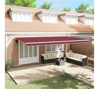 Ziaphsol Store banne auvent rétractable Automatique LED Bordeaux, Toile pergola 600 x 300 cm, Aluminium Blanc, Protection extérieur terrasse Balcon Jardin Patio fenêtre véranda
