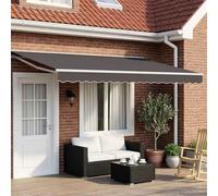 Ziaphsol Store banne auvent rétractable électrique 5 x 3 m, Toile pergola en Polyester 240 GSM, Cadre Blanc en Acier et Aluminium, terrasse Balcon Jardin Patio