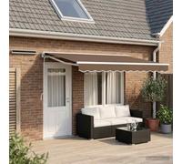 Ziaphsol Store banne électrique rétractable Taupe 5 x 3 m pour terrasse, pergola, Balcon et Jardin, Toile en Polyester PU 240 GSM, Cadre Acier Aluminium, télécommande et manivelle