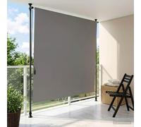 Ziaphsol Store banne extérieur Gris Clair 120 x 270 cm Toile Polyester 180 g m2 revêtement PU, auvent rétractable Manuel, Protection Solaire, Brise Vue pour terrasse Balcon Jardin Veranda Patio