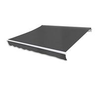 Ziaphsol Store banne Manuel 300 cm Anthracite, auvent Toile rétractable pour pergola, Balcon, terrasse, Jardin, Mural, Protection extérieur Contre Soleil Pluie, ombrage et intimité