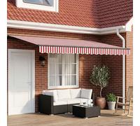 Ziaphsol Store banne Manuel avec LEDs, auvent rétractable 5 x 3 m, Toile 240 g, Structure Aluminium Acier Anthracite, pour terrasse Jardin Balcon pergola