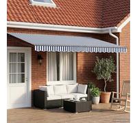 Ziaphsol Store banne Manuel rétractable avec LED solaires, auvent 4 x 3 m en Toile Polyester 270 g, Armature Aluminium Acier, ombrage terrasse Balcon Jardin, Protection Pluie Soleil