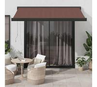 Ziaphsol Store banne Manuel rétractable Marron 350 x 250 cm en Aluminium Enduit de Poudre, Toile Polyester PU Hydrofuge, ombrage terrasse Balcon Jardin Patio Veranda Protection Soleil Pluie