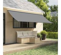 Ziaphsol Store banne rétractable Anthracite 350 x 150 cm, auvent Toile en Acier, Mural Manuel pour terrasse Balcon Jardin Patio, ombrage Protection extérieur Contre Soleil Pluie Chaleur