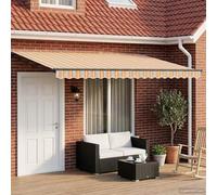 Ziaphsol Store banne rétractable électrique Bleu et Orange 4,5 x 3 m, auvent Toile pergola avec LED et capteur météo, Aluminium Anthracite pour terrasse Balcon Jardin Patio et véranda