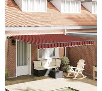 Ziaphsol Store banne rétractable Orange et Marron, Toile 400 x 350 cm, auvent Mural Manuel pour terrasse, Jardin, Balcon, Protection Solaire Contre Pluie et Chaleur