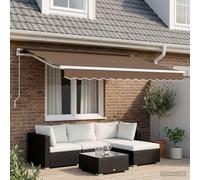 Ziaphsol Store banne rétractable Taupe 300 x 250 cm, Toile Polyester et Aluminium, auvent Mural Manuel pour terrasse Balcon Jardin Patio fenetre Veranda, Protection Solaire Contre Soleil Pluie