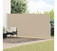Ziaphsol Store latéral rétractable Beige 180 x 500 cm en Polyester avec Cadre en Acier, Protection UV et Pluie, Fixation Murale Facile pour Jardin, terrasse, Balcon, Patio, extérieur Discret