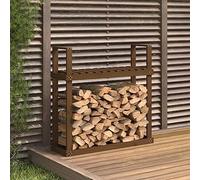 Ziaphsol Support Bois de Chauffage Marron Miel en Bois de pin Massif Dimensions 110x35x108,5 cm pour cheminée poêle Foyer Jardin intérieur extérieur