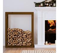 Ziaphsol Support de Bois de Chauffage Marron Miel en pin Massif 80x25x100cm pour cheminée poêle Foyer Rangement intérieur extérieur
