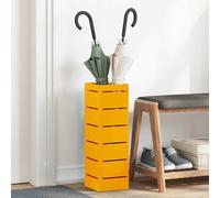 Ziaphsol Support de Parapluie Moutarde en Acier 15,5 x 15,5 x 49 cm pour Entrée, Vestibule, Hall, Bureau avec Grand Espace de Rangement Résistant Durable