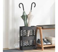 Ziaphsol Support de Parapluie Noir en Acier 28 x 12 x 41 cm pour Entrée, Vestibule, Couloir, Maison, Bureau, Organisateur Durable et Élégant