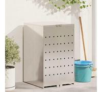 Ziaphsol Support de poubelle avec couvercle de levage à gaz, tonneau en acier inoxydable 240 l, abri de poubelle ventilé extensible pour jardin, cour, terrasse, couvercle étanche et kit de porte pour