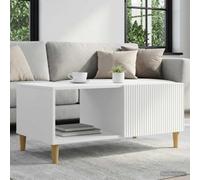 Ziaphsol Table Basse Blanche 90 x 50 x 40 cm en Bois d'ingénierie avec Espace de Rangement Vintage pour Salon Moderne, mobilier intérieur Durable et Facile à Assembler