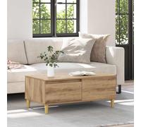 Ziaphsol Table Basse en Bois d'ingénierie Chêne Artisanal 90 x 50 x 35 cm mobilier Moderne pour Salon détente et Rangement Pratique