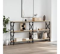 Ziaphsol Table Console chêne Sonoma 156x28x80,5 cm Bois d'ingénierie avec Cadre en Acier Robuste Design Moderne Vintage pour entrée Salon ou Couloir