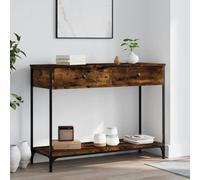 Ziaphsol Table Console en chêne fumé 100x34,5x75 cm Bois d'ingénierie métal Cadre Industriel Moderne pour Salon entrée Couloir avec Rangement et Pieds réglables