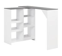 Ziaphsol Table de Bar Blanche avec Tablette Amovible 138x39x110 cm pour Cuisine Salle à Manger Salon mobilier Pratique pour Repas Convivial Espace optimisé
