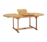 Ziaphsol Table de Jardin Extensible en Bois de Teck Solide 150-200 cm pour terrasse Balcon Patio Repas dîner mobilier extérieur avec Trou Parasol