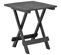Ziaphsol Table de jardin pliante, anthracite, 45 x 43 x 50 cm, en plastique résistant aux intempéries, peu encombrant, pour terrasse, balcon, extérieur, camping, pique-nique, facile à nettoyer, stable