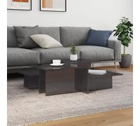 Ziaphsol Tables Basses 2 pièces Gris Brillant en Bois d'ingénierie avec Surface Lisse et résistante, Dimensions 111,5 x 50 x 33 cm, idéal pour Salon, terrasse ou Espace détente intérieur ou extérieur